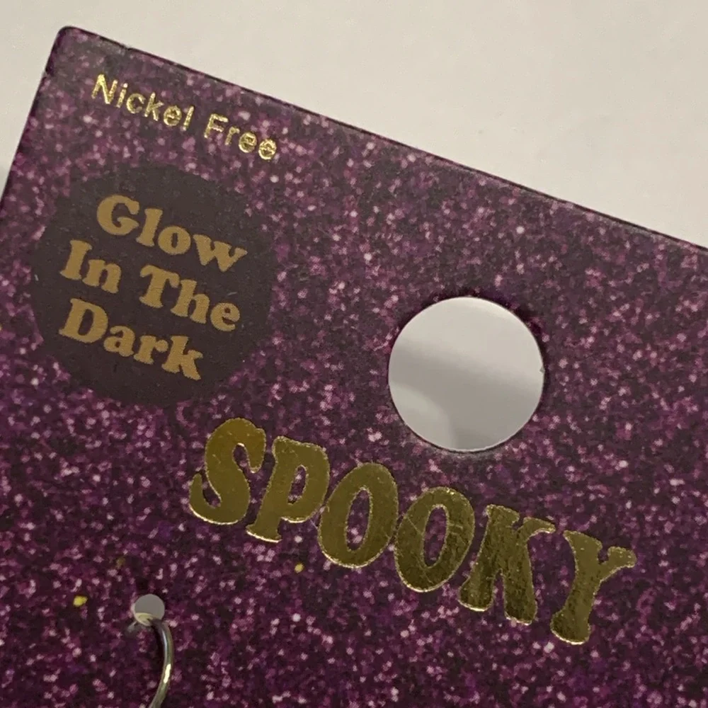 Spooky Glow in the Dark Pumpkin and Cat Nickel Free Fishhook Earrings